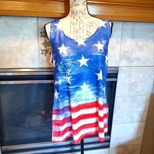 💥3/$20 4th of July XL American Flag Tank Top!